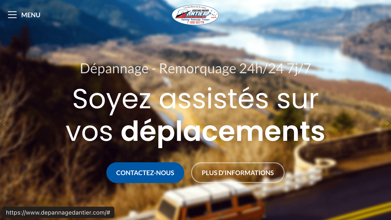 Dépannage Dantier — Site internet créé par Fibroweb, agence web à Perpignan